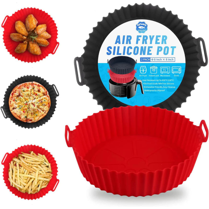 Kit com 3 Formas De silicone Antiaderente Air fryer